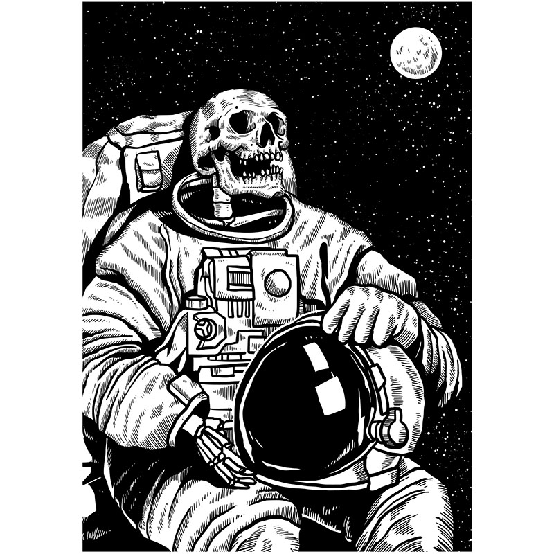 Πίνακας σε καμβά Skeleton Astronaut